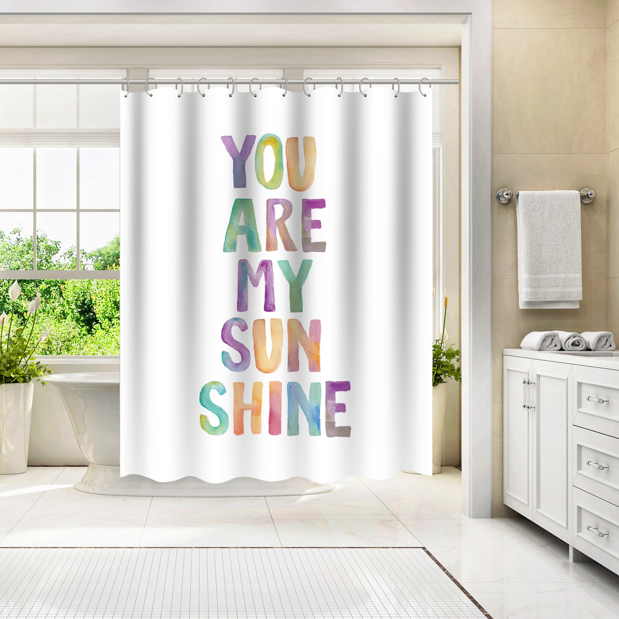 Trule Rideau de douche Quotes, par type motivé Wayfair Canada