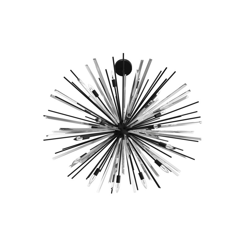 Palisades Ave. Metal And Crystal Chandelier