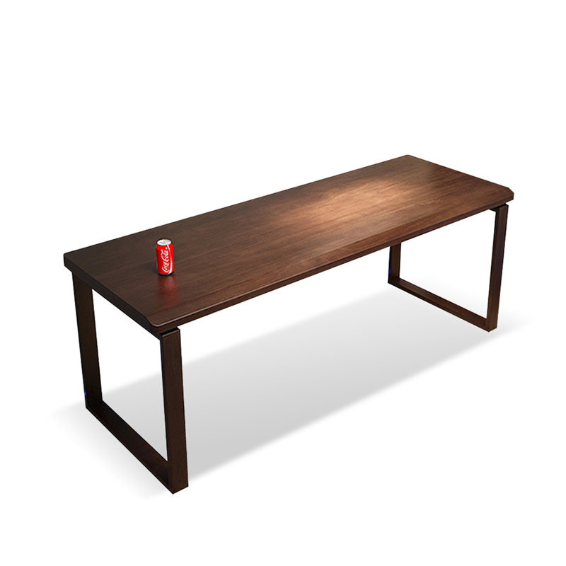 Light walnut colo rectangular solid wood desk, 29.53"H*78.74"W*23.62"D