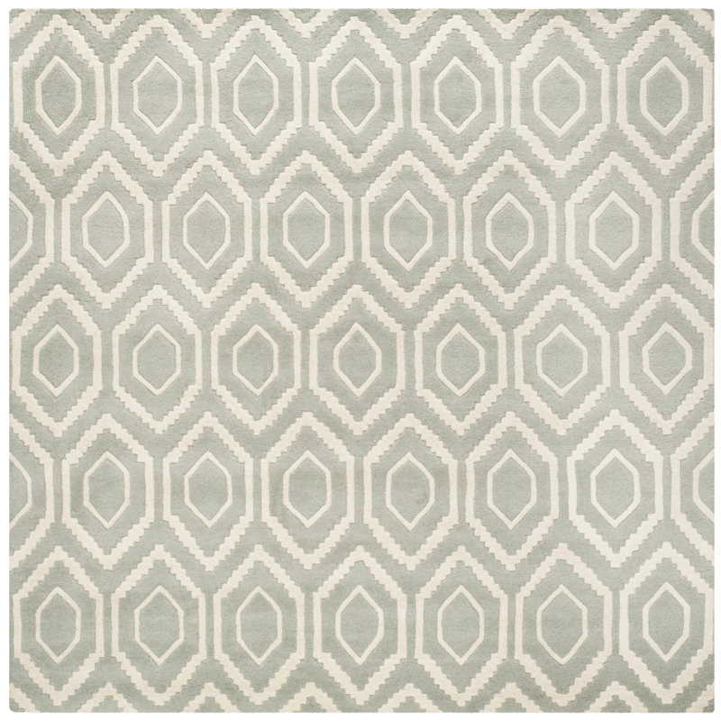 Tapis en laine touffeté à la main Deedie, Carré 7 pi