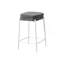 Tabouret de bar, hauteur de comptoir, ensemble de 2, cuisine, tissu gris, métal blanc, contemporain, moderne