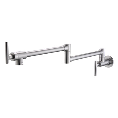 Wall Mount Pot Filler Faucet in Brushed Nickel, 304 Stainless Steel Commercial Style Kitchen Fixture
