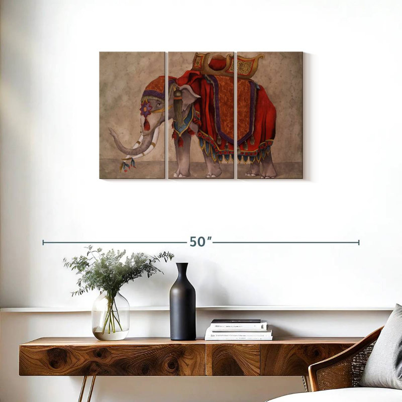 Brampt Ceremonial Elephants I, 20" H x 33" W