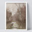 Hiver, automne, arbre, forêt pastel, impression d'art mural, paysage naturel, décoration murale encadrée sur papier-93487648-93487647