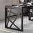 Justic Glass Top Metal Base Writing Desk