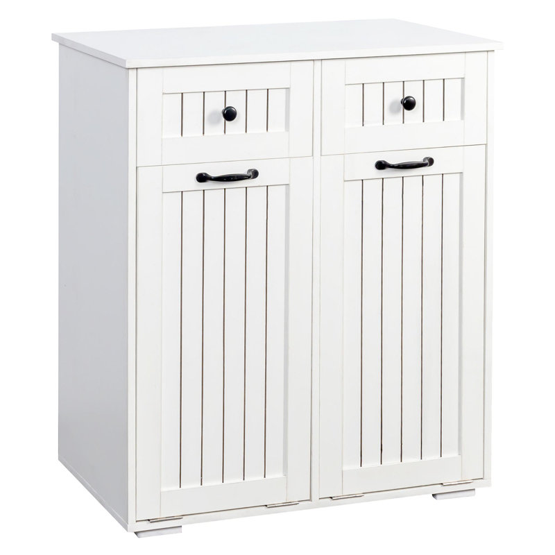 Armoire à linge avec 2 paniers à linge amovibles et 2 tiroirs