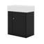 Meuble-lavabo flottant moderne avec lavabo en céramique, rangement à gauche-116116635