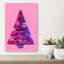 Pink Abstract Christmas Tree Abstract Colorful Contemporary Christmas Tree Winter Landscape Wall Art Print-1383711675