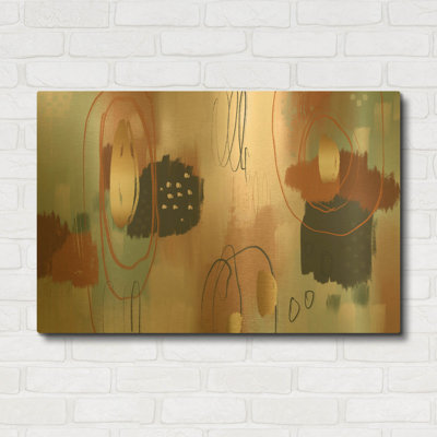 «Baked Clay» par Delores Naskrent, art mural en métal doré, 36 po x 24 po