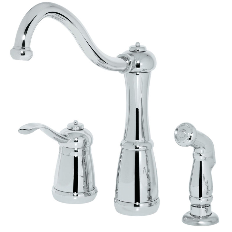 Robinet de cuisine à poignée simple Marielle-Bath, Chrome poli
