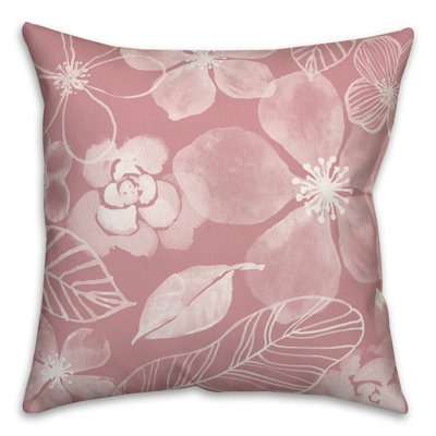 Floral Outdoor Reversible Throw Pillow