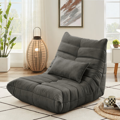 Fauteuil à billes pivotant en suède doux Swingle