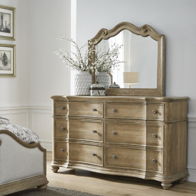 Weston Hills 6 Drawer 70.12"" W Solid Wood Double Dresser with Mirror -  Pulaski Furniture, P293-BR-K7
