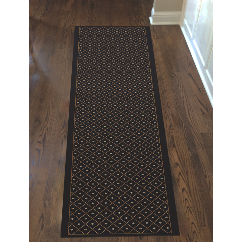 Tapis noir / crème à motif géométrique Sturbridge, Rectangle 5 pi 5 po x 7 pi 7 po
