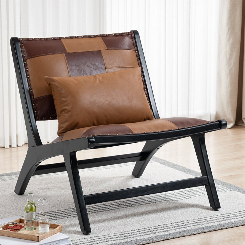 Modern Boho Accent Chair-Scandinavian Lounge Chair for Ultimate Comfort and Style, Antique brown