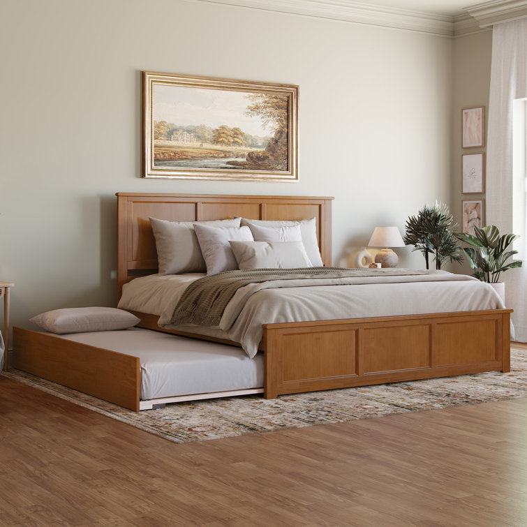 Madison Solid Wood Platform Bed with Matching Footboard and Trundle