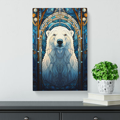 Polar Bear Nouveau - Wrapped Canvas