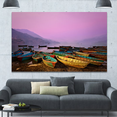 " Boats Under Twilight Sky "