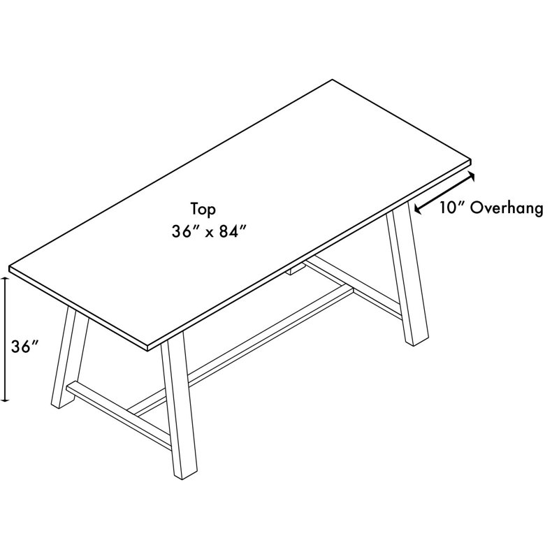 Midtown Solid Wood Breakroom Table, White, 36" H x 84" L x 36" W
