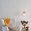 Petit luminaire suspendu Lisette avec verre nervuré-1249565240