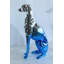 Sculpture de lévrier en résine Nifao - Figurine contemporaine de chien en chrome bleu avec finition réfléchissante élégante, décoration moderne de maison et de bureau, statue d'art en résine légère 10 po x 5 po x H 22 po