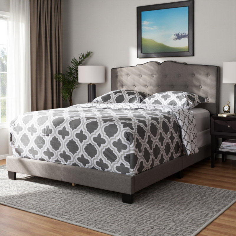 Gandert Upholstered Standard, Queen Bed, Light Grey 50.9'' H X 64.1'' W X 83.3'' L, Gray, Queen