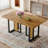 Mid-Century Modern 7-Piece Rectangular Dining Table Set with Upholstered Cantilever Chairs-1426997612