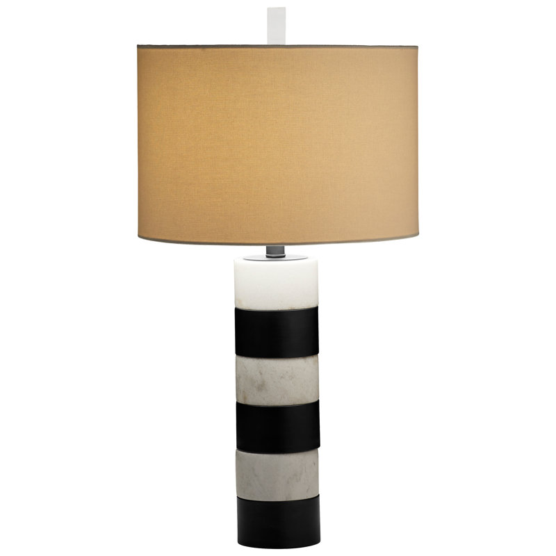 Marceau Gunmetal Table Lamp with Off-White Linen Shade