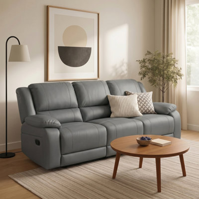 Talley 3-Seat Faux Leather Reclining Sofa with Drop Down Table and 2 Cup Holders