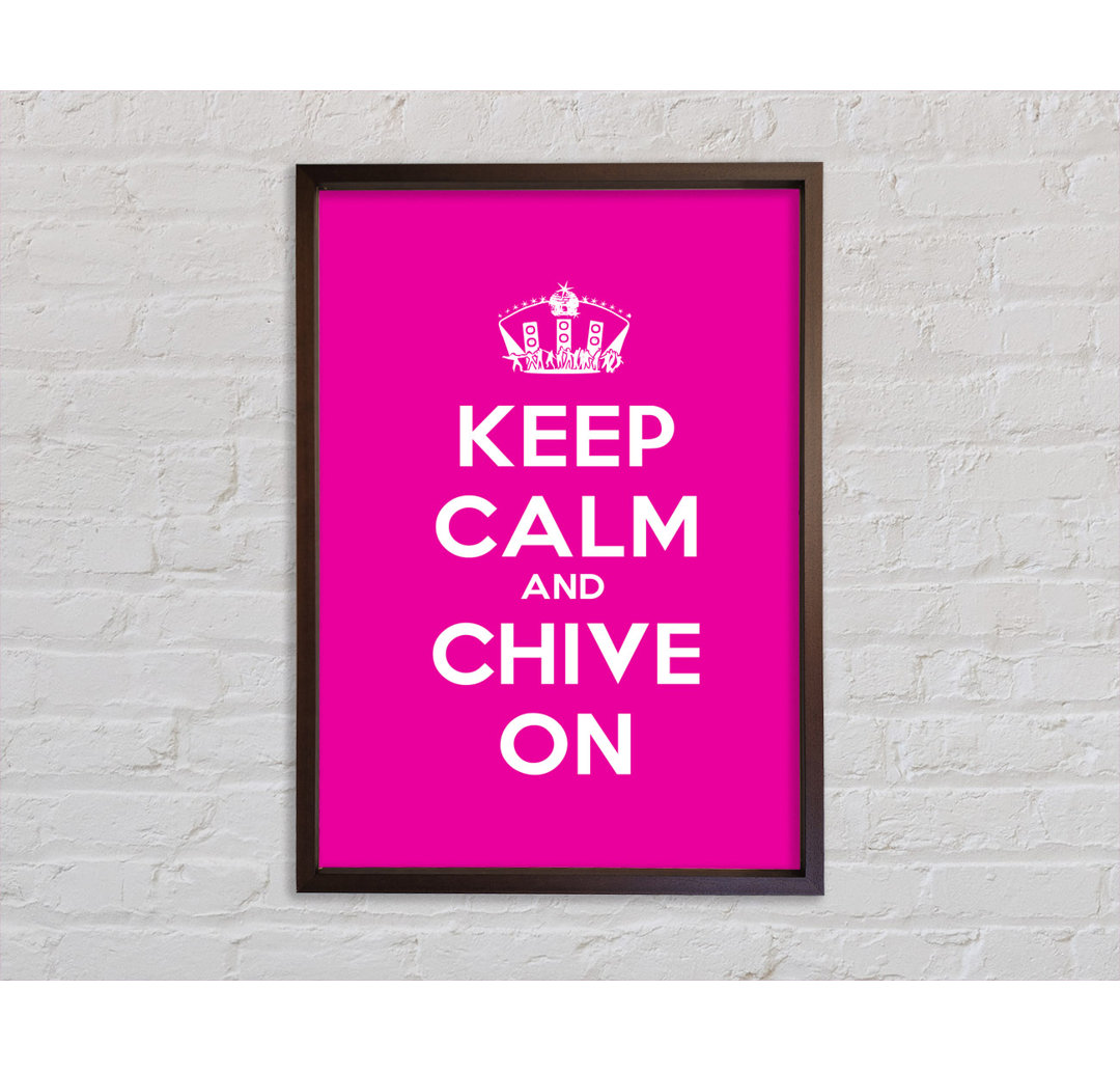 Küche Zitat Keep Calm Chive On - Einzelner Bilderrahmen Typografie auf Leinwand