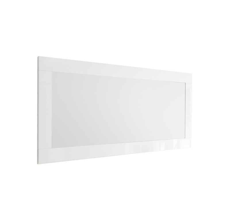 Aburizik Wood Rectangle Wall Mirror, White
