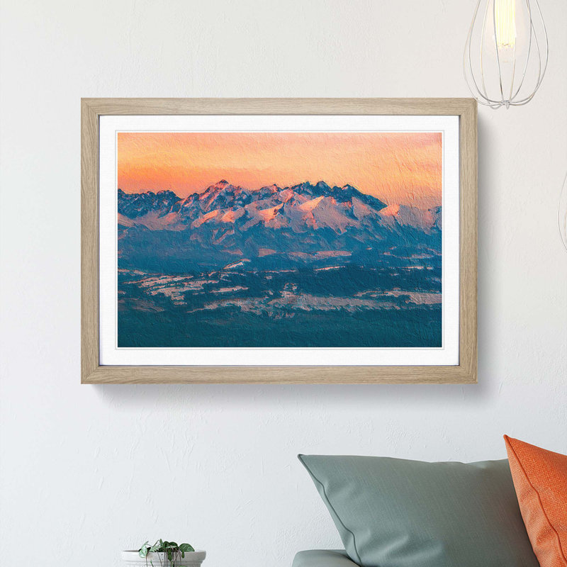 The Tatra Mountains in Poland - Picture Frame Painting Print, 36cm H x 48cm W x 2cm D, Oak Framed