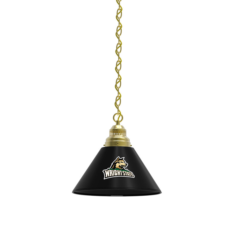 Luminaire suspendu conique à 1 lumière NCAA, Laiton, Raiders de Wright State