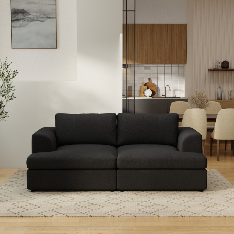 Canapé modulaire Upholstered Boucle, Black