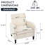 Chaise d'appoint rembourrée en tissu 29,25 po de largeur avec rangement-1228315992