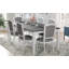 Ensemble de table de salle à manger extensible 7 pièces 78,1 pouces Rustic avec rallonge amovible 18 pouces, 6 chaises de salle à manger rembourrées, 2 tiroirs intégrés, gris foncé et blanc-843529448