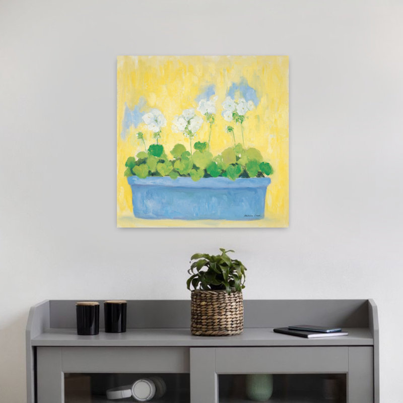 Boîte de fenêtre avec géraniums, H 18" x l 18"