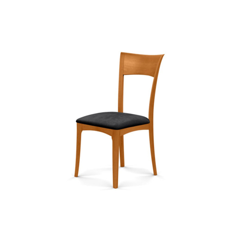 Ingrid Upholstered Dining Chair, Natural Cherry, Onyx Microsuede
