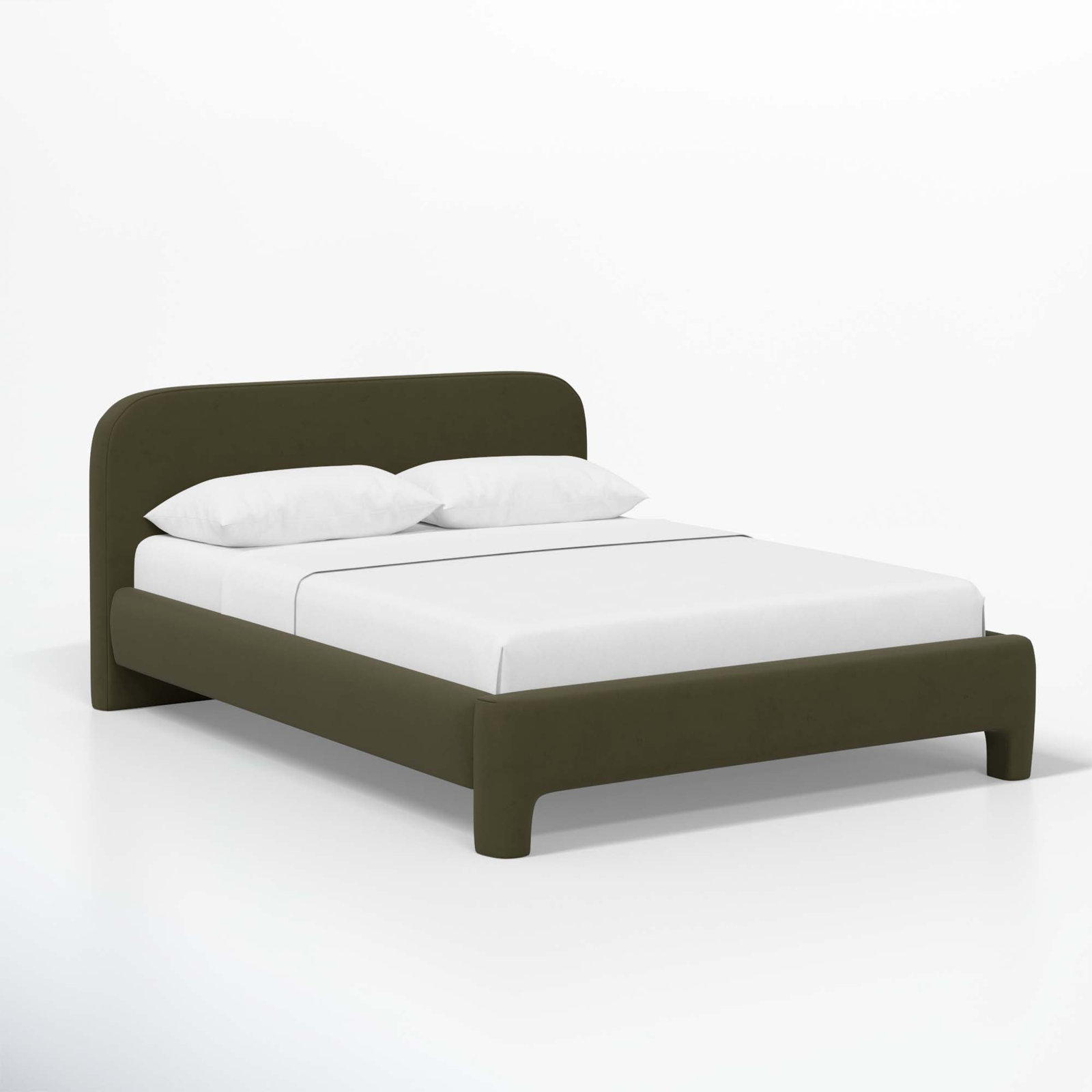 Illy Cotton Upholstered Bed, Queen, Classic Loden Velvet