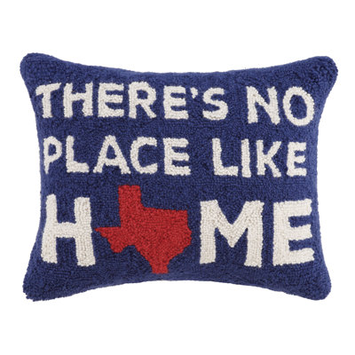 Texas My Home Wool Hook Throw Pillow