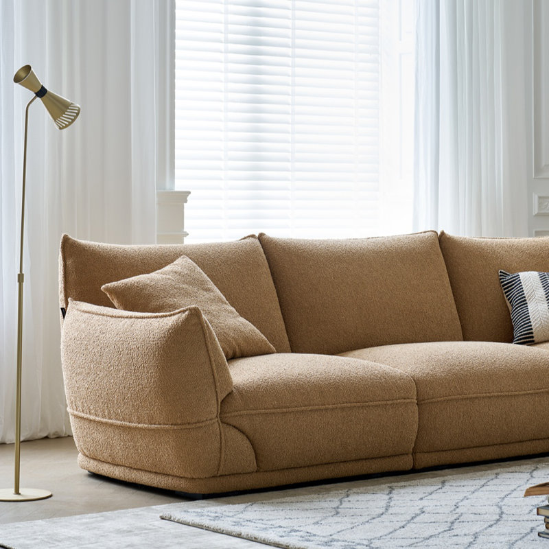 Cream Retro Straight Layout Sofa