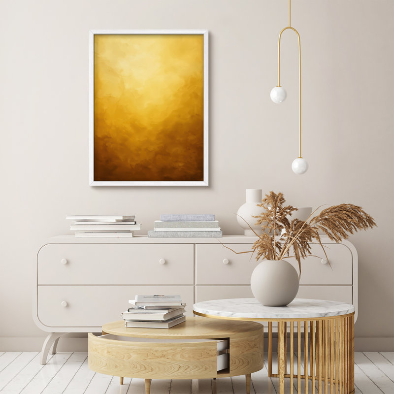 Reproduction d'art encadrée abstraite pour décoration intérieure moderne, H 10 po x l 8 po, Blanc