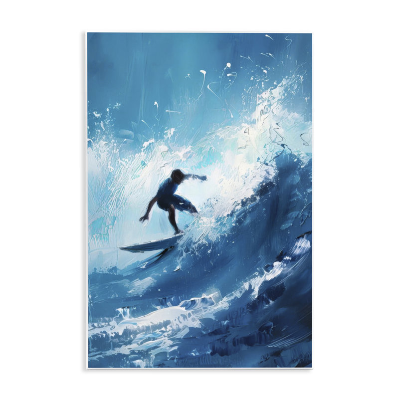 Plaque murale Surfer & Splashing Wave, design par LSR Design Studio, H 15 po x l 10 po
