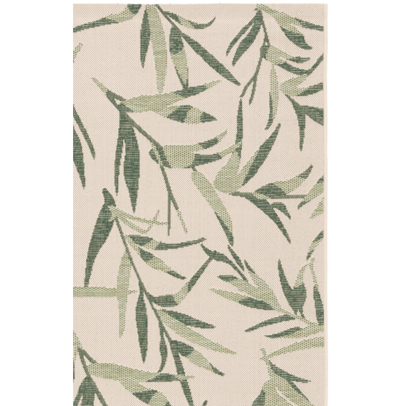 Tapis d'intérieur / extérieur à motif floral Lueck, Rectangle 5 pi 3 po x 7 pi 7 po