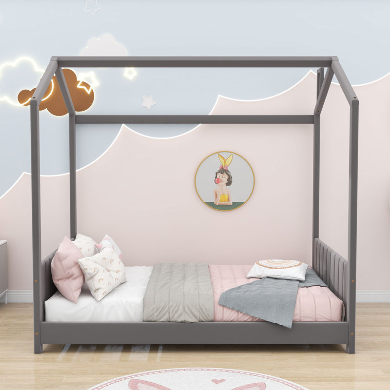 Afrah House Bed by Isabelle & Max, Full, Gray