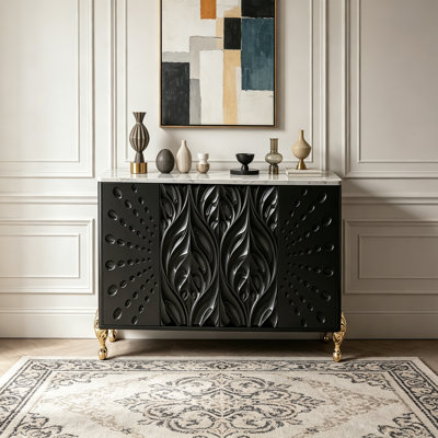 Italian-style artistic sculpture dining cabinet