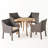 Guerrera 4 - Person Acacia Wicker Patio Dining Set with Square Table