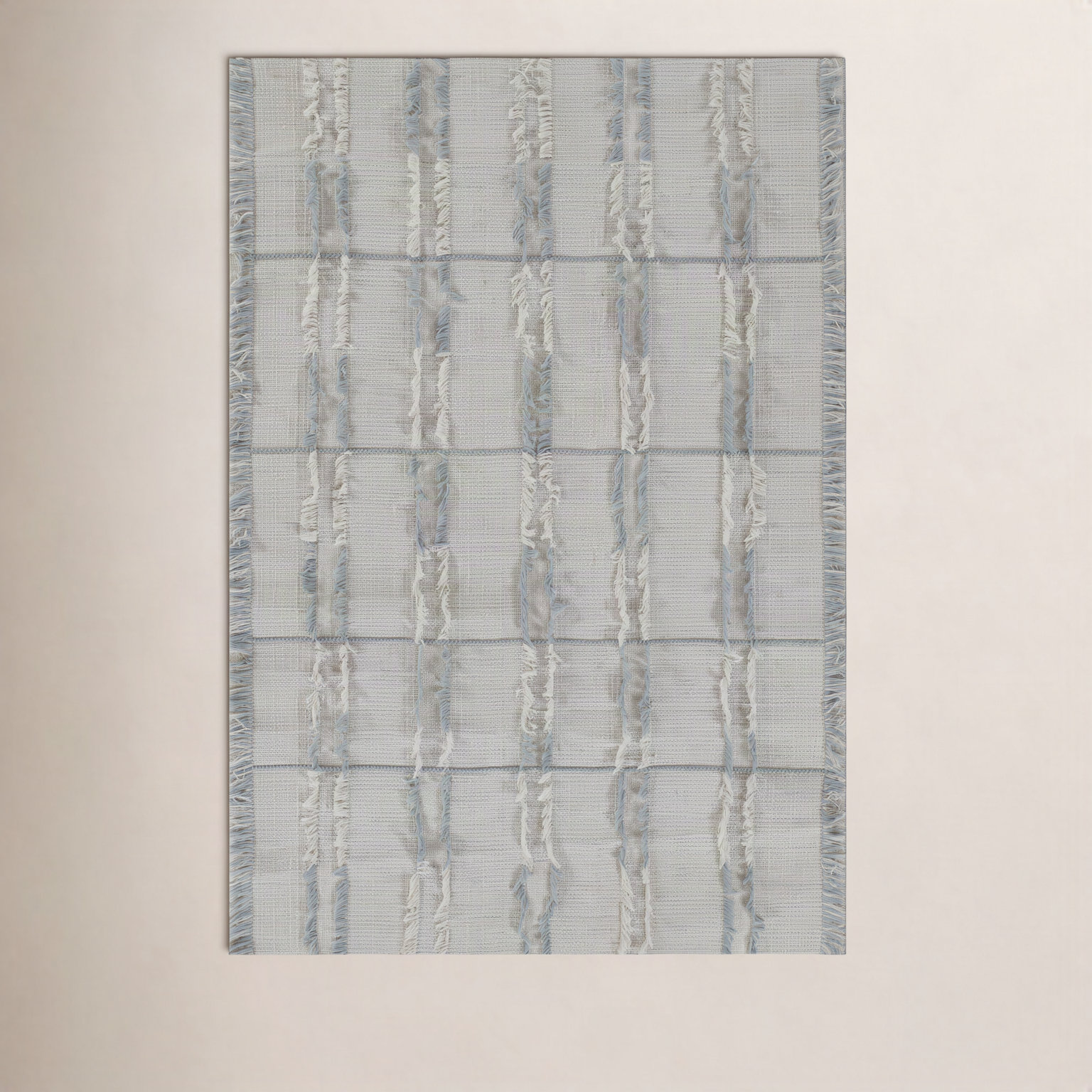 Cecilia Blue Ivory Hand-Woven Outdoor Rug, Rectangle 2' x 3'