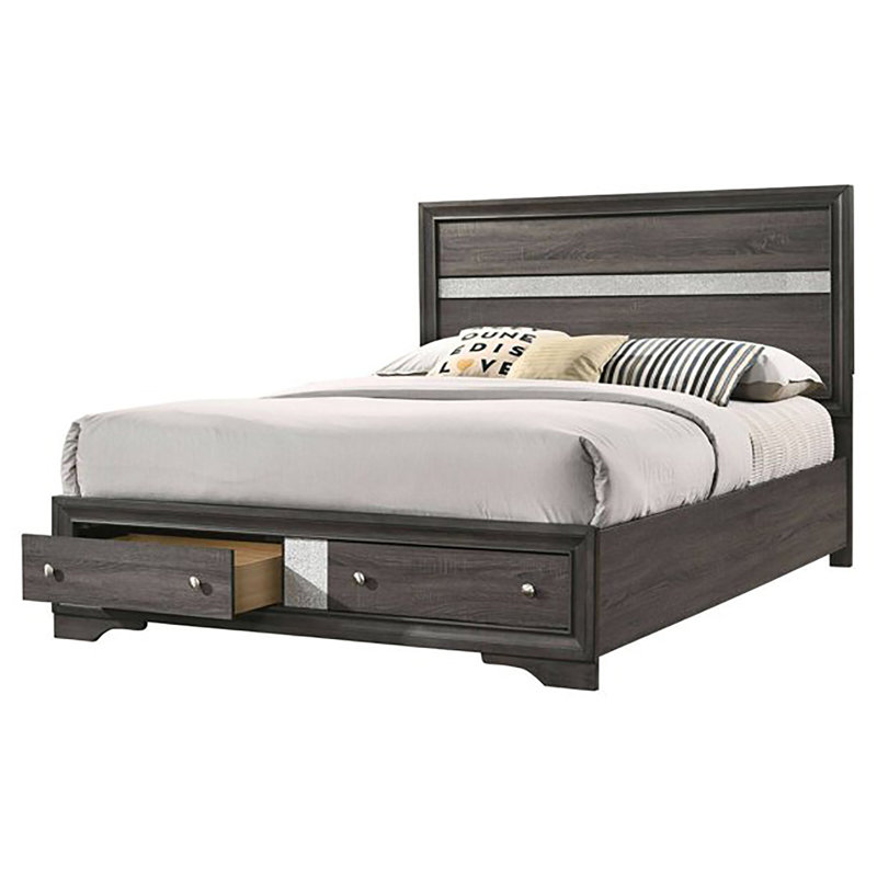 Sana Solid Wood Platform Bed, Queen, Gray