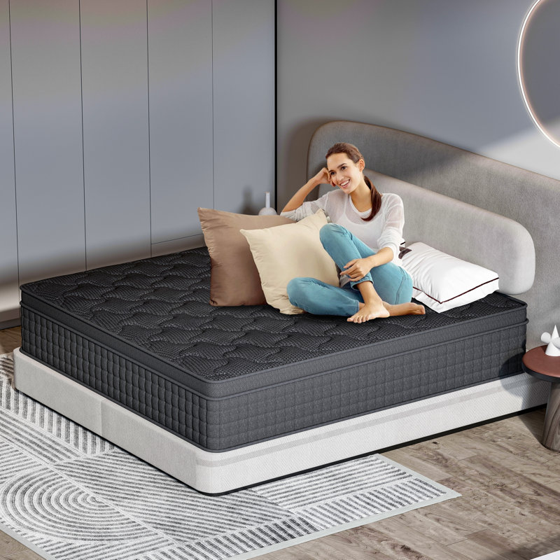 Mattress Hybrid Mattress Eurotop With Gel Open Cell Foam Motion Isolation Individually Wrapped Pocket Coils Pressure Relief Mattress